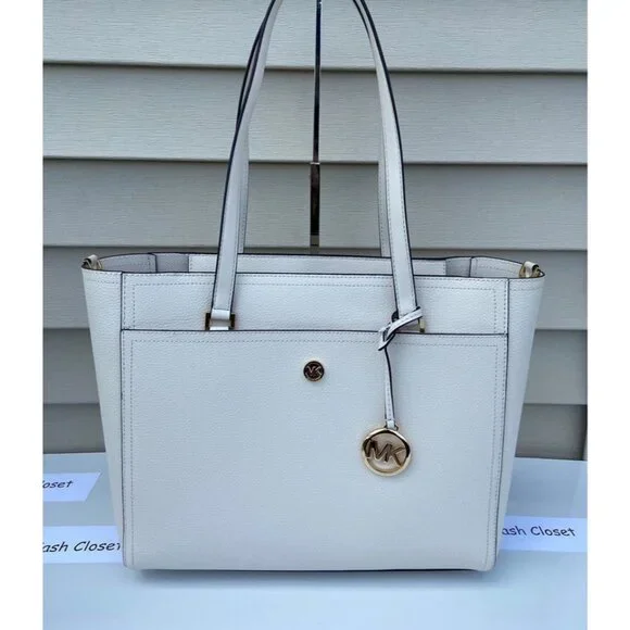 Michael Kors tote maisie 3 in 1 large bag clutch & crossbody light cream multi
